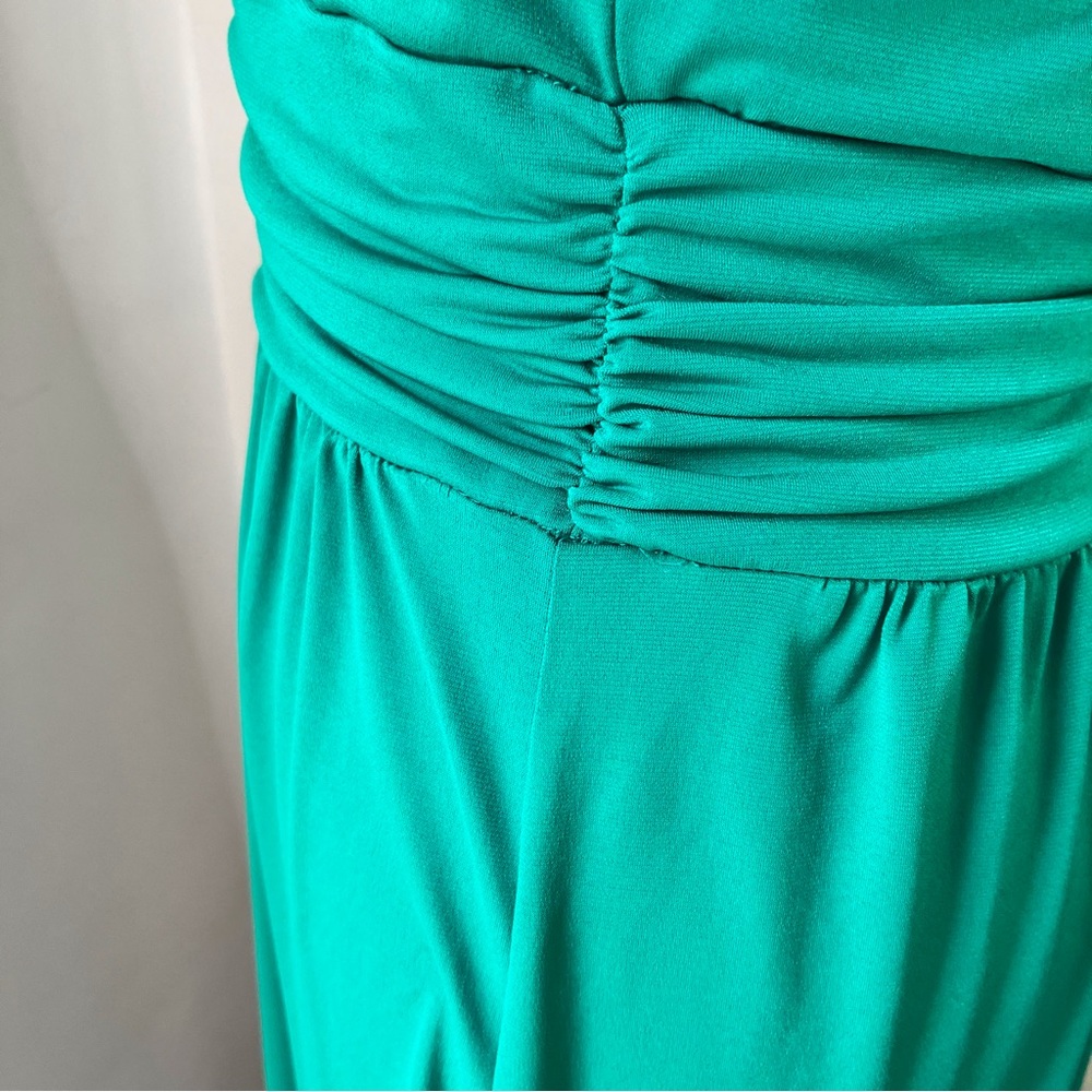 Enfocus Studio green sleeveless dress with fitted ruched waist front pleating - Picture 14 of 16